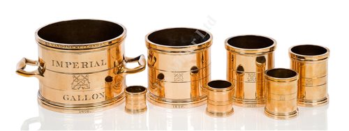Lot 35 - A RARE SET OF STANDARD MEASURES FOR THE ADMIRALTY VICTUALLING BOARD, BY Rd. VANDOME & CO., LONDON, 1826