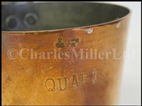 Lot 36 - A SET OF GEORGE VI COPPER GROG MEASURES