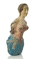 Lot 166 - AN ATTRACTIVE BRITISH MERCHANTMAN PORTRAIT FIGUREHEAD FROM THE BRIG MARY ANN OF BELFAST, 1847