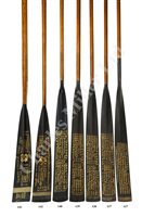 Lot 137 - THE OXFORD CAPTAIN'S WINNING BLADES FROM THE 1859 AND 1861 OXFORD & CAMBRIDGE BOAT RACES