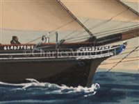 Lot 13 - ANTONIO LUZZO (ITALIAN, 1855-1907) - The three-masted topsail schooner 'Gladstone'