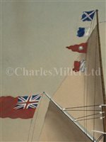 Lot 13 - ANTONIO LUZZO (ITALIAN, 1855-1907) - The three-masted topsail schooner 'Gladstone'