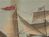 Lot 13 - ANTONIO LUZZO (ITALIAN, 1855-1907) - The three-masted topsail schooner 'Gladstone'