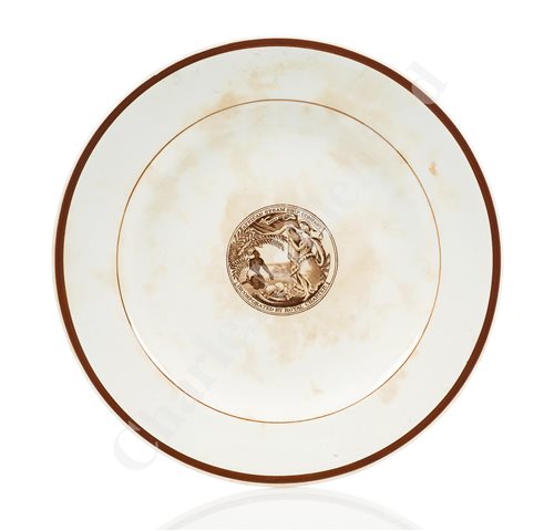 Lot 131 - A RARE AFRICAN STEAMSHIP COMPANY [ELDER DEMPSTER LINE] 'ALTON' PATTERN DINNER PLATE, BY MINTON, CIRCA 1880