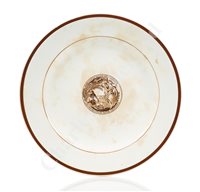 Lot 131 - A RARE AFRICAN STEAMSHIP COMPANY [ELDER DEMPSTER LINE] 'ALTON' PATTERN DINNER PLATE, BY MINTON, CIRCA 1880