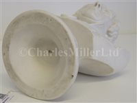 Lot 22 - A PARIANWARE BUST OF LORD NELSON BY JOSEPH PITTS, LONDON 1853; and a drawing of two-decker