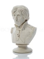 Lot 22 - A PARIANWARE BUST OF LORD NELSON BY JOSEPH PITTS, LONDON 1853; and a drawing of two-decker