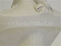 Lot 22 - A PARIANWARE BUST OF LORD NELSON BY JOSEPH PITTS, LONDON 1853; and a drawing of two-decker