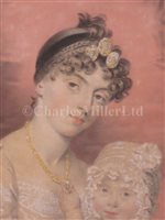 Lot 21 - JOHN DOWNMAN (WELSH, 1750-1824) Mrs King and daughter