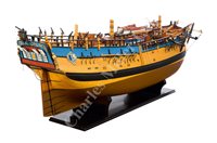 Lot 250 - A FINELY CONSTRUCTED AND DETAILED ⅛IN:1FT SCALE UNRIGGED MODEL OF CAPTAIN COOK’S BARK ENDEAVOUR AS FITTED FOR HIS FIRST VOYAGE OF EXPLORATION, 1768