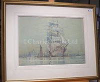 Lot 6 - δ GEORGE AYLING (ENGLISH, 1887-1960): The mouth of the Thames at dusk