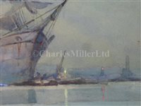 Lot 6 - δ GEORGE AYLING (ENGLISH, 1887-1960): The mouth of the Thames at dusk