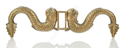Lot 42 - AN ADMIRALTY PATTERN CAST BRASS TILLER YOKE, CIRCA 1900