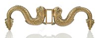 Lot 42 - AN ADMIRALTY PATTERN CAST BRASS TILLER YOKE, CIRCA 1900