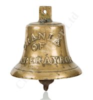 Lot 155 - THE BELL FROM THE WELSH COASTER 'URANIA' OF ABERAYRON, 1857