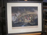 Lot 103 - ‘THE HALSEWELL EAST INDIAMAN’ – A CONTEMPORARY HAND-COLOURED AQUATINT