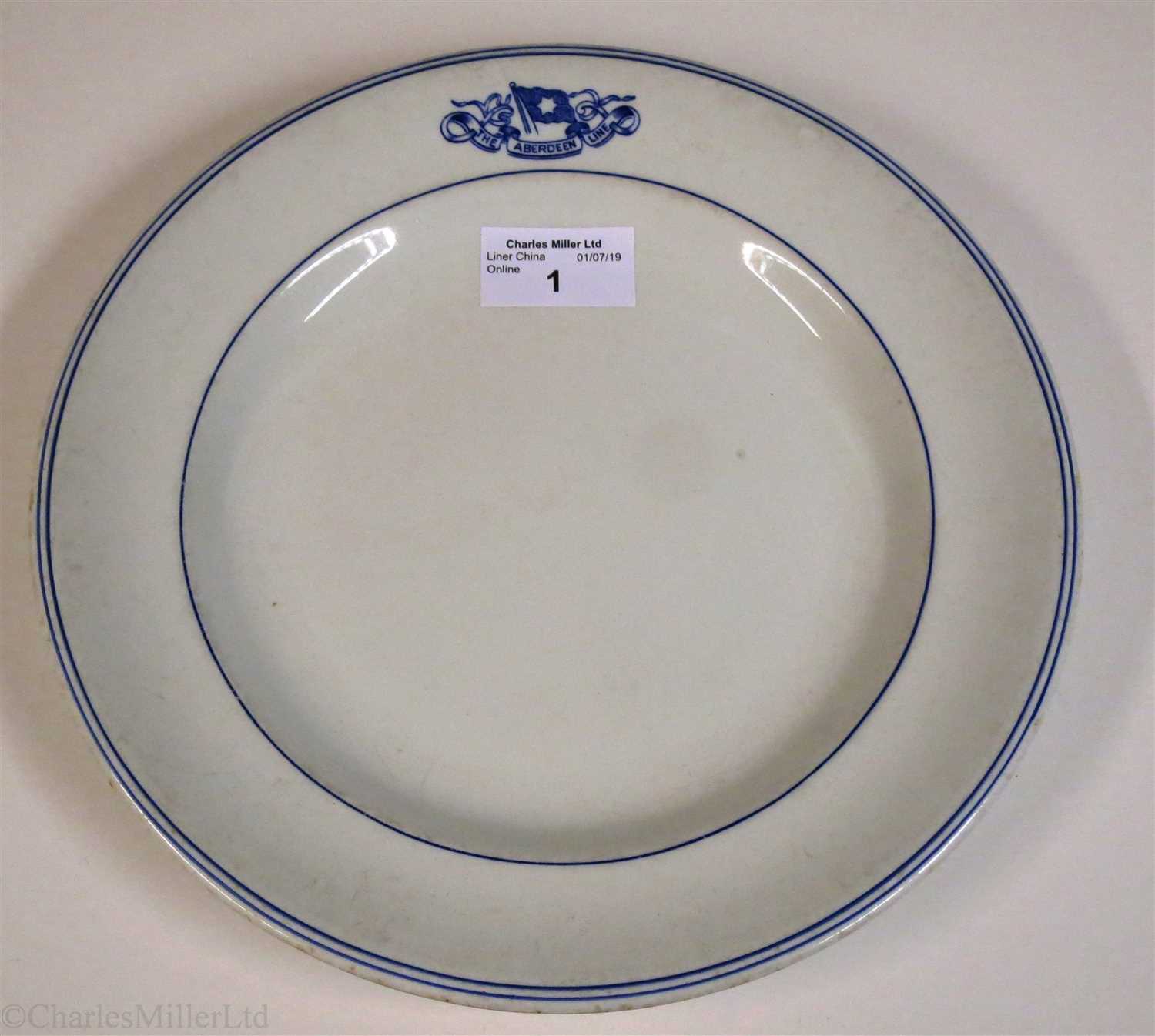 Lot 1 - ABERDEEN LINE:  CHINA DINNER PLATE BY DUNN BENNETT & CO. LTD., CIRCA 1910