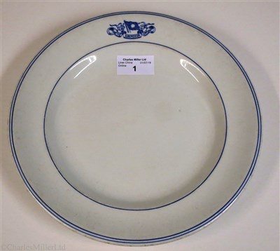 Lot 1 - ABERDEEN LINE:  CHINA DINNER PLATE BY DUNN BENNETT & CO. LTD., CIRCA 1910