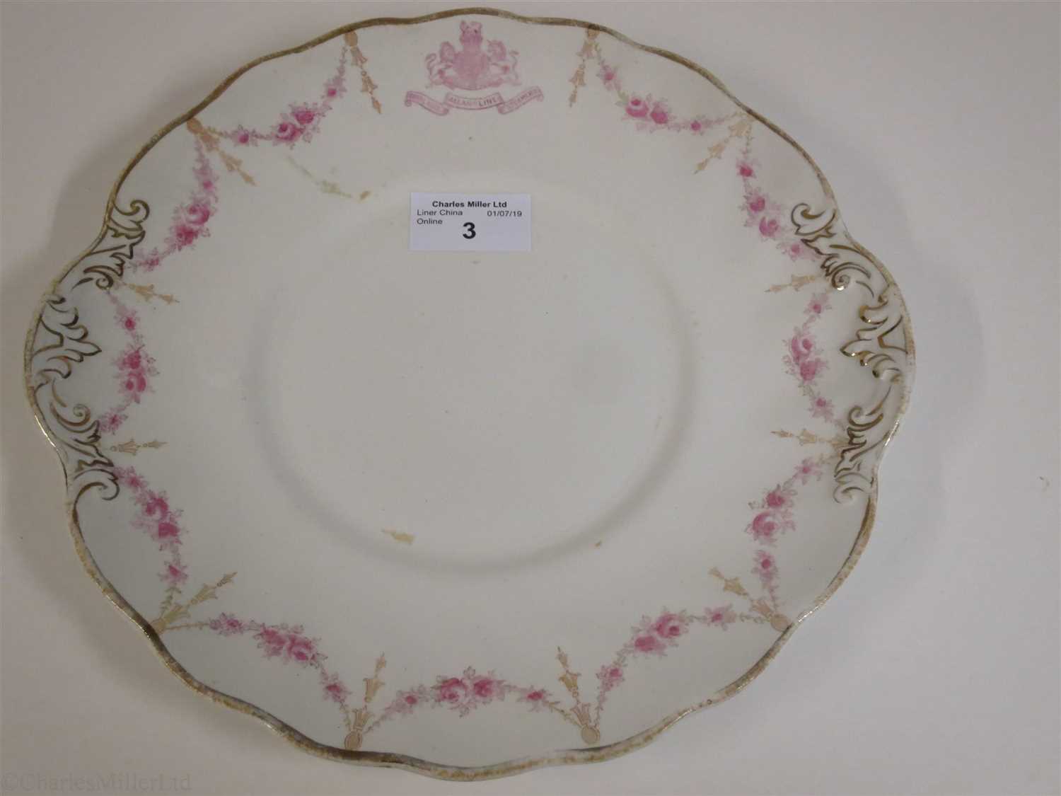 Lot 3 - ALLAN LINE: CHINA PLATE BY ROYAL DOULTON, CIRCA 1900