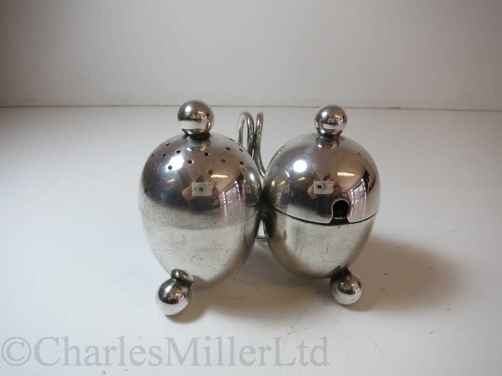 Lot 6 - ANCHOR LINE:  CONDIMENT SET BY ELKINGTON PLATE, CIRCA 1930