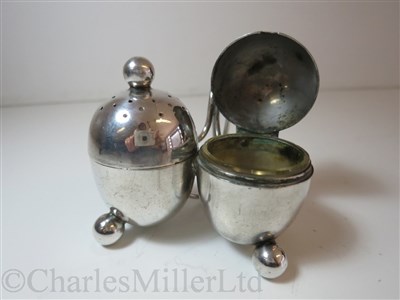 Lot 6 - ANCHOR LINE:  CONDIMENT SET BY ELKINGTON PLATE, CIRCA 1930