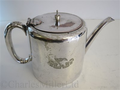 Lot 9 - BELFAST STEAM SHIP COMPANY LTD: A PLATED TEA POT BY SHARMAN D. NEILL, BELFAST, CIRCA 1920