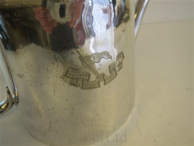 Lot 9 - BELFAST STEAM SHIP COMPANY LTD: A PLATED TEA POT BY SHARMAN D. NEILL, BELFAST, CIRCA 1920