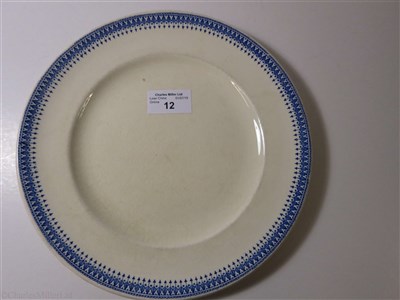 Lot 12 - BLUE FUNNEL LINE (ALFRED HOLT & COMPANY):  CHINA DINNER PLATE, BY ASHWORTH BROS., CIRCA 1900