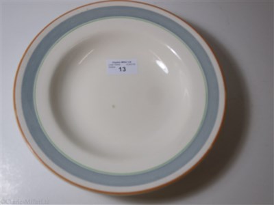 Lot 13 - BOOTH LINE:  CHINA SOUP PLATE BY GRINDLEY HOTEL WARE, CIRCA 1925