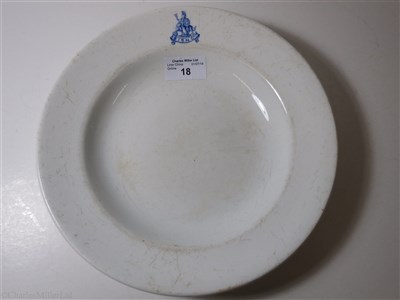 Lot 18 - BRITISH INDIA STEAM NAVIGATION COMPANY: IRONSTONE SOUP PLATE CIRCA 1920