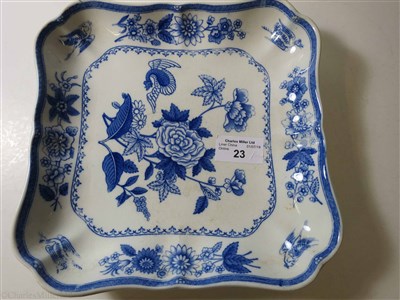 Lot 23 - CANADIAN PACIFIC OCEAN SERVICES: ‘HERON’ PATTERN SQUARE PLATE BY COPELAND, ENGLAND, CIRCA 1913