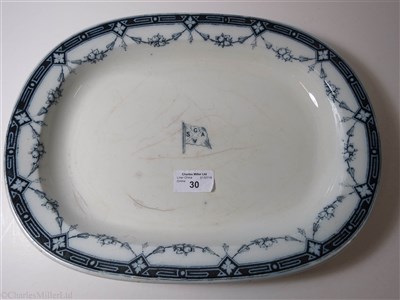 Lot 30 - COMPANIA SUDAMERICANA DE VAPORES: A ‘SEINE’ PATTERN CHINA OVAL PLATE, CIRCA 1872