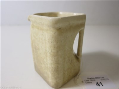Lot 41 - CUNARD WHITE STAR: A THIRD CLASS WHITE GLAZE CUBE JUG BY CLEWS & CO. LTD. TUNSTALL, CIRCA 1935