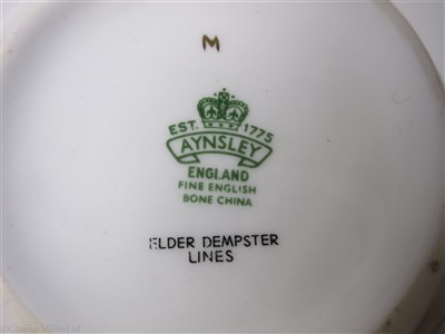 Lot 46 - ELDER DEMPSTER: A FLORAL PATTERN PORCELAIN TEAPOT BY AYNSLEY, ENGLAND