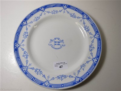 Lot 47 - BRITISH & AFRICAN S.S. CO. (ELDER DEMPSTER & Co.). LTD.: A ‘KEY FESTOON’ PATTERN DINNER PLATE BY MINTONS, CIRCA 1870