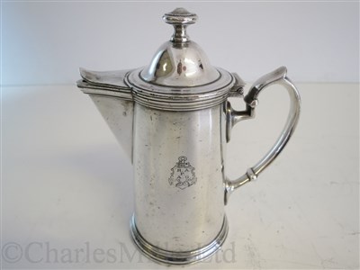 Lot 58 - HAMBURG-AMERICAN (H.A.P.A.G.) LINE: A PLATED COFFEE POT BY WELLNER SOEHNE, CIRCA 1912