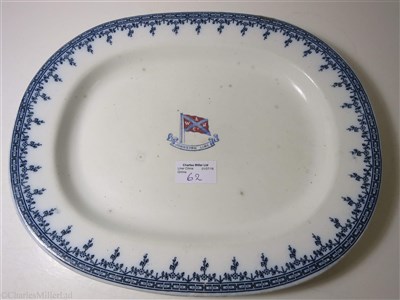 Lot 62 - JOHNSTON LINE: AN OVAL SERVING PLATE BY D.A.S. NESBITT & CO., CIRCA 1895