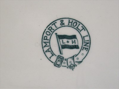 Lot 66 - LAMPORT & HOLT LINE: A ‘HAMILTON’ PATTERN SOUP PLATE BY D.A.S. NESBITT & CO, LIVERPOOL CIRCA 1910
