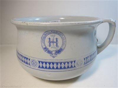 Lot 68 - LIVERPOOL BRAZIL & RIVER PLATE STEAM NAVIGATION CO. LTD (LAMPORT & HOLT LINE): A ‘SEINE’ PATTERN CHAMBER POT BY THOMAS HUGHES & SON LTD, ENGLAND CIRCA 1895