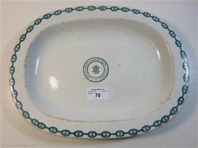 Lot 70 - LIVERPOOL BRAZIL & RIVER PLATE STEAMER NAVIGATION Co. (LAMPORT & HOLT): AN IRONSTONE PLATTER BY ASHWORTH & BROS., HANLEY, CIIRCA 1865