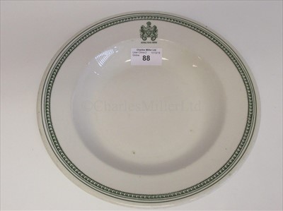 Lot 88 - ROYAL MAIL LINES:  A CHINA SOUP PLATE BY WOOD & SONS LTD, CIRCA 1930
