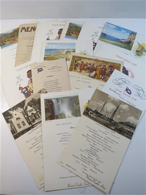 Lot 104 - UNION CASTLE LINE:  A COLLECTION OF ASSORTED MENUS