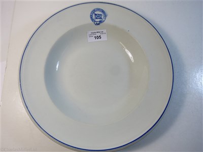 Lot 105 - UNION STEAM SHIP COMPANY LTD: A CHINA SOUP PLATE BY ASHWORTH BROS., CIRCA 1880