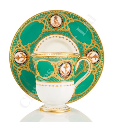 Lot 84 - A 'GREEN' PATTERN TASSE DE GLACE FROM THE R.Y. VICTORIA & ALBERT III