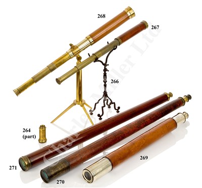 Lot 267 - A 1½iN. THREE-DRAW WOOD AND BRASS MARINE TELESCOPE BY J. CULMER, LONDON, CIRCA 1802