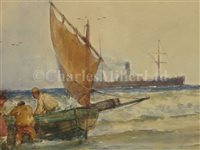 Lot 8 - THOMAS BUSH HARDY (BRITISH, 1842-1879) - Landing the catch
