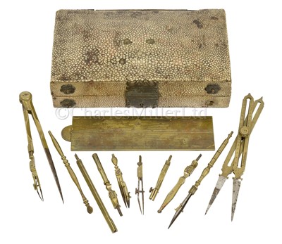 Lot 268 - A SET OF DRAWING INSTRUMENTS BY GEORGE ADAMS, LONDON, CIRCA 1750