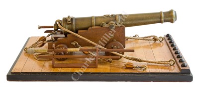 Lot 65 - A 20TH CENTURY MODEL DIORAMA FOR A NAVAL 24LB GUN POSITION OF CIRCA 1805