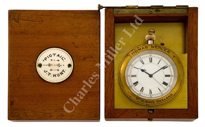 Lot 212 - A FINE 24-HOUR DECK WATCH BY THOMAS MERCER, ST ALBANS FOR THE CRUISING YACHT PIGTAIL, 1922