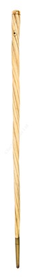 Lot 137 - Ø A 19TH CENTURY GOLD-MOUNTED NARWHAL TUSK WALKING STICK